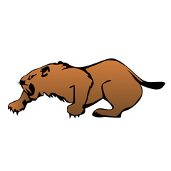 machairodus megantheron vector illustration