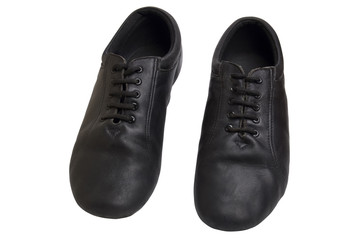 Men latin ballroom dancing black sateen old shoes