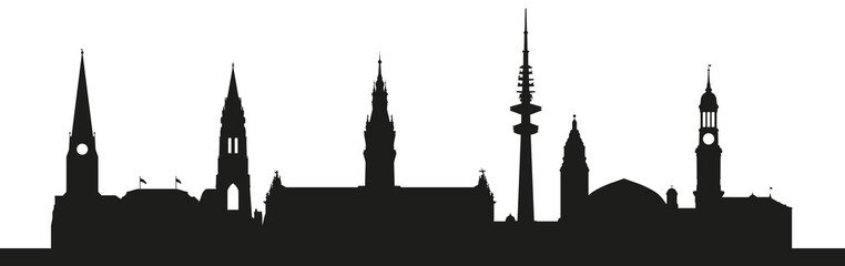 Naklejka premium Punkt orientacyjny Hamburga (sylwetka)