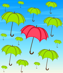 Fototapeta na wymiar Vector umbrella with wallpaper design