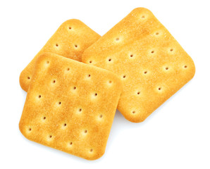 Cracker on white background