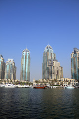 Fototapeta na wymiar Dubai Marina Skyscrapers, United Arab Emirates