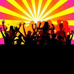 Fototapeta premium party from dusk till dawn vector illustration
