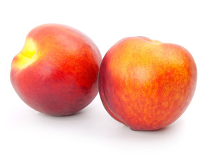 Fototapeta na wymiar Ripe peach on a white background