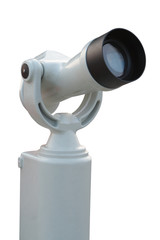Tourist-type telescope. Isolated on white, with clipping path.