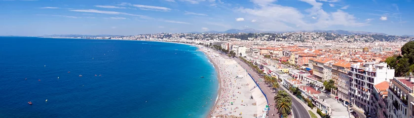 Deurstickers Nice Panorama Côte d& 39 Azur - Nice en zijn strand