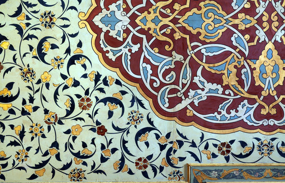 The Design in Eyup Sultan Mosque, Istanbul, Turkey.