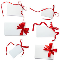 red ribbon card note collection