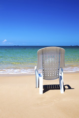 Deckchair facing out to sea.