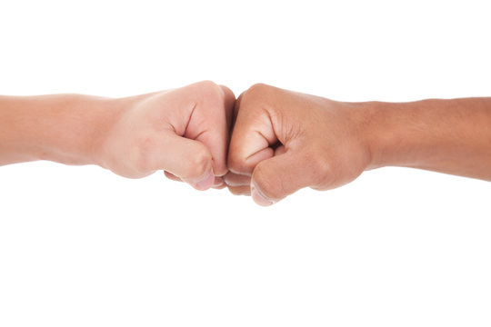 handshake with fist