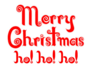 Merry Christmas ho! ho! ho! in a Peppermint Candy Cane design.