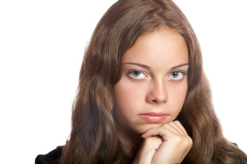 The thoughtful girl-teenager