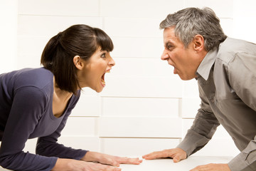 Couple yelling at each other