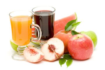 fruit juice and some fresh fruits