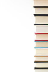 積み重ねた本のアップ