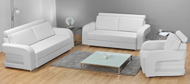 Studio shot of white furniture