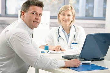 Handsome man at doctor
