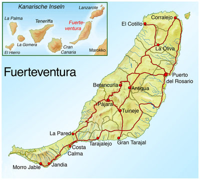 Landkarte von Fuerteventura