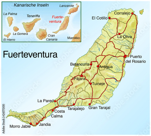 "Landkarte von Fuerteventura" Stockfotos und lizenzfreie Bilder auf