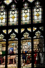 Poster Frankrijk, gebrandschilderde ramen in de kerk van Honfleur © PackShot