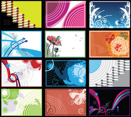 set of 12 cards in CMYK color mode