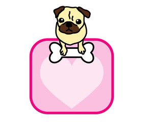 パグ　犬　メッセージカード