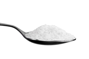Spoonful Of Coarse Salt, Isolated Macro Closeup