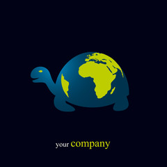 logo entreprise, tortue globe terrestre