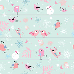 seamless pattern of funny birds