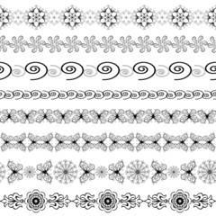 Fototapeta premium Black and white seamless borders