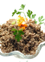 Minced meat cooked