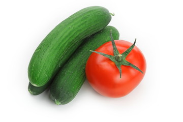 Tasty kitchen. Fresh vegetables isolated on white