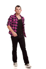 Man in Pink Flannel