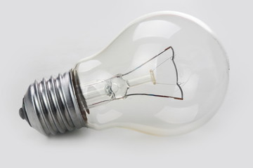 Clear light bulb with filament showing