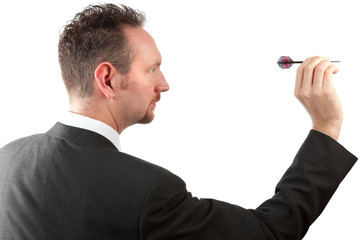 Businessman Throwing a Dart