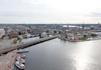 Naklejka premium Aerial view of the old town Stockholm Sweden