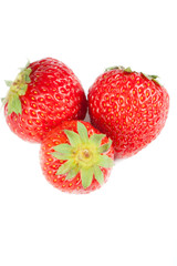 Ripe strawberry on white