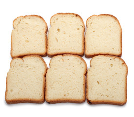 Sliced bread isolated on the white background