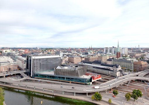 Aerial view of the Stockholm Central Train Station