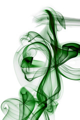 Green smoke in white background