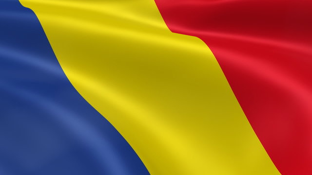 Romanian flag in the wind. Part of a series.