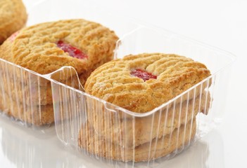 strawberry cookies in a box