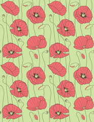 Poppy's - floral seamless pattern