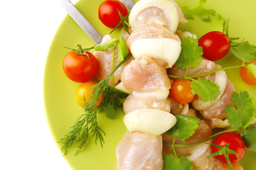 raw chicken kebabs