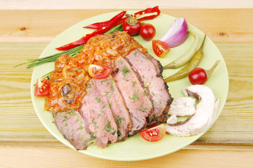 corned beef on plate