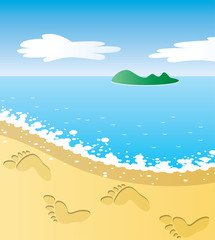 Fototapeta na wymiar vector illustration of tropical beach