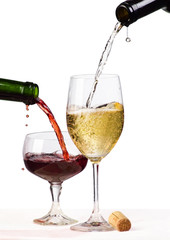 white and red wine