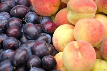 background from peach and plum crop