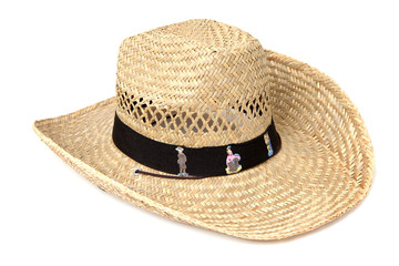 reed western hat over white background