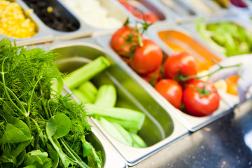 Fresh vegetables on display for sale